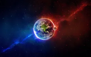 4k Universe Side Of Earth Wallpaper