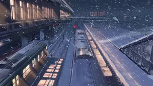 5 Centimeters Per Second Snowy Night Wallpaper