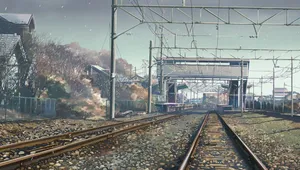 5 Centimeters Per Second Train Track Wallpaper