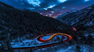 5k Neon Road Wallpaper