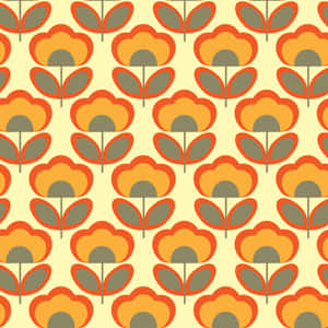 60s Aesthetic Flower Pattern Wallpaper