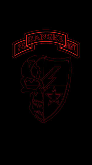 75th Ranger Regiment Crest Redon Black Wallpaper