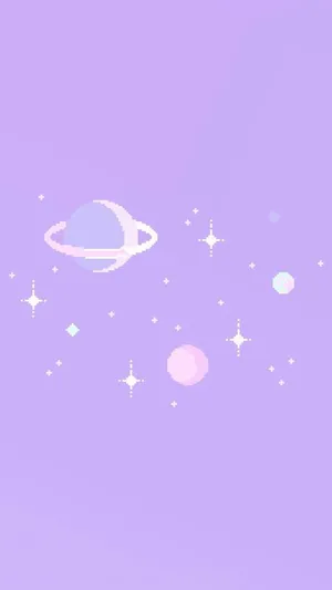 8 Bit Galaxy Pastel Aesthetic Wallpaper
