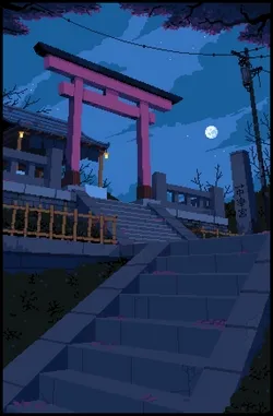8 Bit Japan Torii Wallpaper
