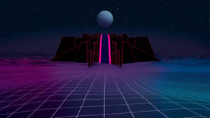 80s Full Moon In Retro Wallpaper