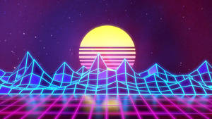 80s Sunrise Retro Wallpaper