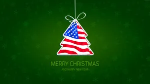8k Christmas Tree American Flag Wallpaper