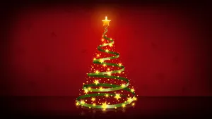 8k Christmas Tree Stars And Ribbon Wallpaper