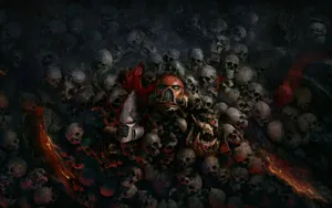 8k Desktop Pile Of Skulls Wallpaper