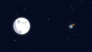8k Minimalist Moon And Earth In Galaxy Wallpaper