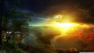 A Battle Of Traditionally Opposing Realms Wallpaper