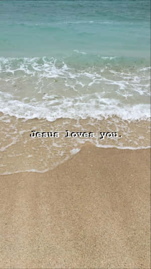 A Beach With Waves And The Words Thank You Wallpaper