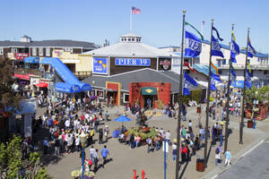 A Beautiful Aerial View Of Fisherman's Wharf, Pier 39 Wallpaper