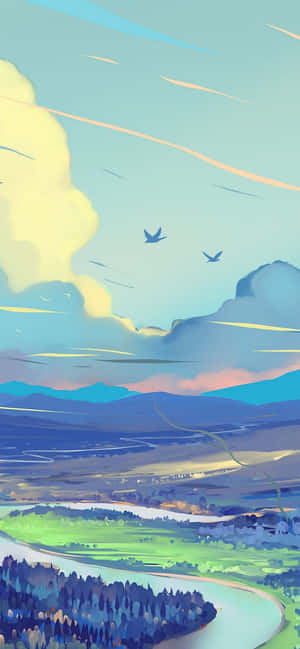 A Beautiful Beach Sunset Shines A Calming Light In The Sky Wallpaper