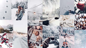 A Beautiful Collage Of Wintery Wonder Wallpaper