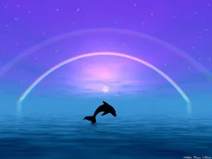 A Beautiful Pink Dolphin Swimming In The Ocean Wallpaper