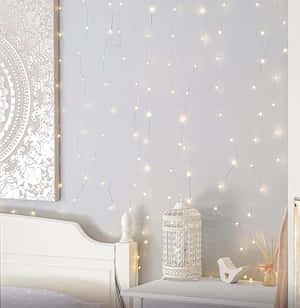 A Bedroom With A Bed And A Bedside Table Wallpaper