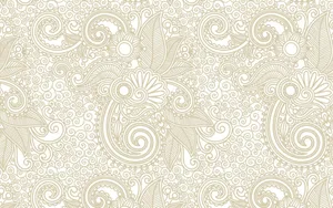 A Beige And White Paisley Pattern Wallpaper