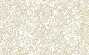 A Beige And White Paisley Pattern Wallpaper