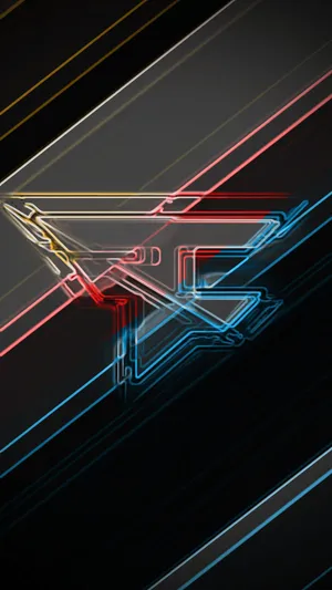 A Black And Blue Background With A Logo On It Wallpaper