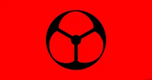 A Black And Red Logo On A Red Background Wallpaper