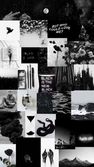 A Black And White Collage By Etty Farrell Wallpaper