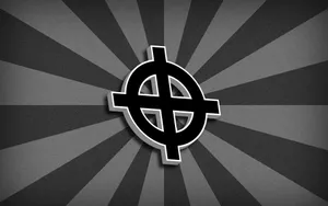 A Black And White Cross With Rays Of Light Wallpaper