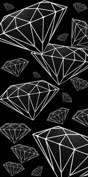 A Black And White Diamond Pattern Wallpaper