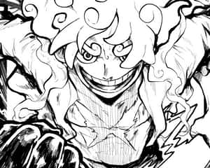 A Black And White Drawing Of A Character With A Sword Wallpaper