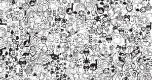 A Black And White Drawing Of A Lot Of Different Things Wallpaper