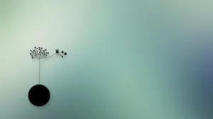 A Black And White Image Of A Flower Hanging From A Branch Wallpaper