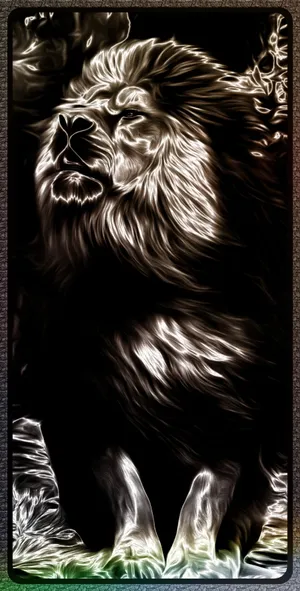 A Black And White Image Of A Lion Wallpaper