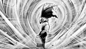 A Black And White Image Of A Man Flying Through The Air Wallpaper