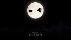 A Black And White Image Of A Moon With A Silhouette Of A Man And A Woman Wallpaper