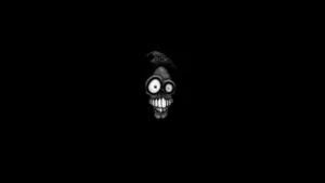 A Black And White Image Of A Scary Face Wallpaper