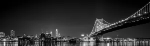 A Black And White View Of The Golden Gate Bridge In San Francisco Wallpaper