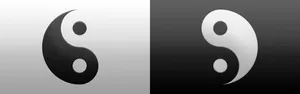 A Black And White Yin Yang Symbol Wallpaper