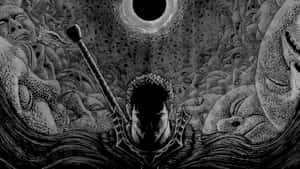 A Black Anime Boy Making A Fist Wallpaper