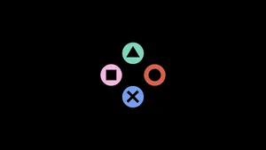 A Black Background With A Colorful Set Of Ps4 Controllers Wallpaper