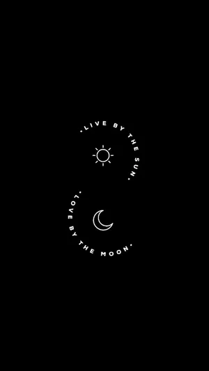 A Black Background With A Sun And Moon Wallpaper