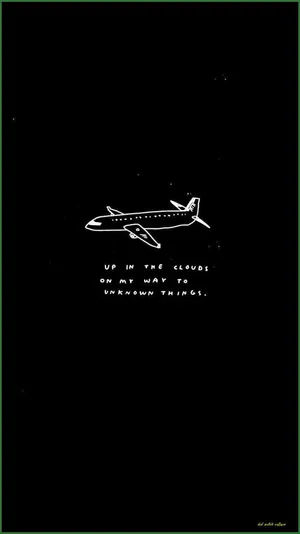 A Black Background With An Airplane On It Wallpaper
