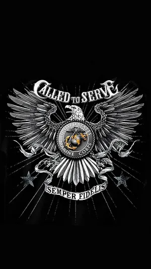 A Black Background With An Eagle And A Sword Wallpaper