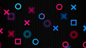 A Black Background With Colorful X's And O's Wallpaper