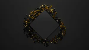 A Black Diamond With Gold Particles On It Wallpaper