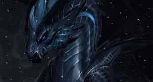 A Black Dragon In The Snow Wallpaper