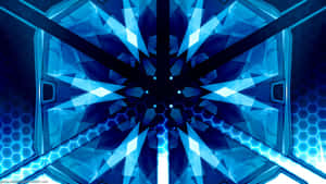 A Blue Abstract Design With Blue Lights Wallpaper