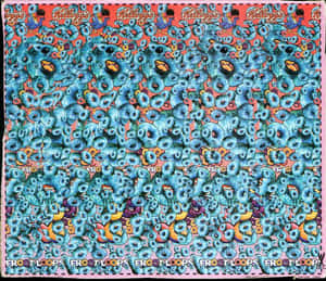 A Blue And Orange Scarf With A Colorful Pattern Wallpaper