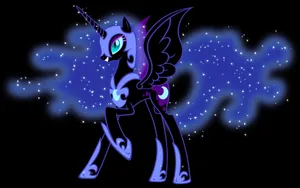 A Blue And Purple Unicorn Standing In The Dark Wallpaper