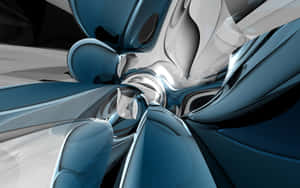A Blue And White Abstract Design Wallpaper