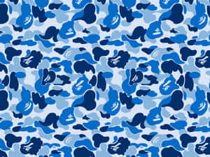 A Blue And White Camo Pattern Wallpaper